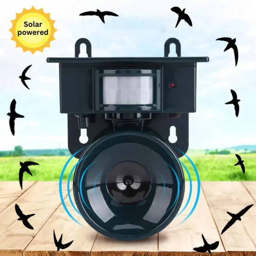 Solar Motion Sensor Bird Repellent with Adjustable Sound and PIR Sensor, Weatherproof Veldora