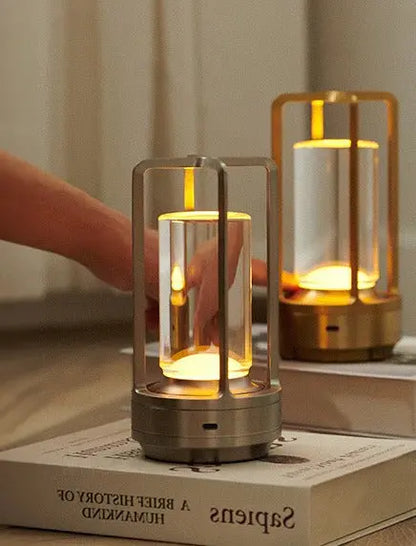 Cordless Table Lamp with Touch Dimming and Adjustable Color, Rechargeable USB-C Veldora