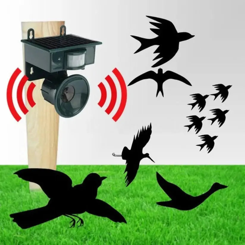 Solar Motion Sensor Bird Repellent with Adjustable Sound and PIR Sensor, Weatherproof Veldora