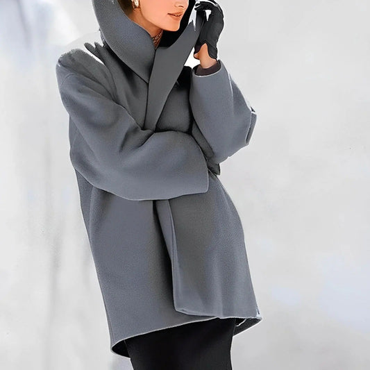 Wool Winter Coat with Detachable Belt and Insulating Lining, A-Line Fit Veldora