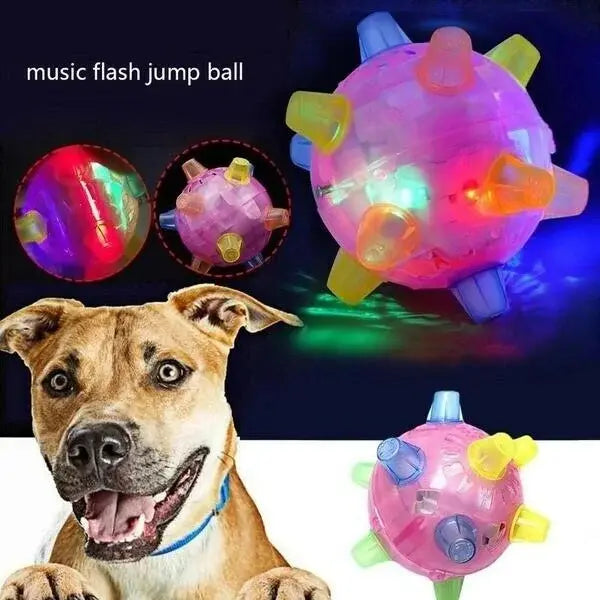 Interactive Dog Toy with Random Hopping and LED Lights, Battery Operated Veldora