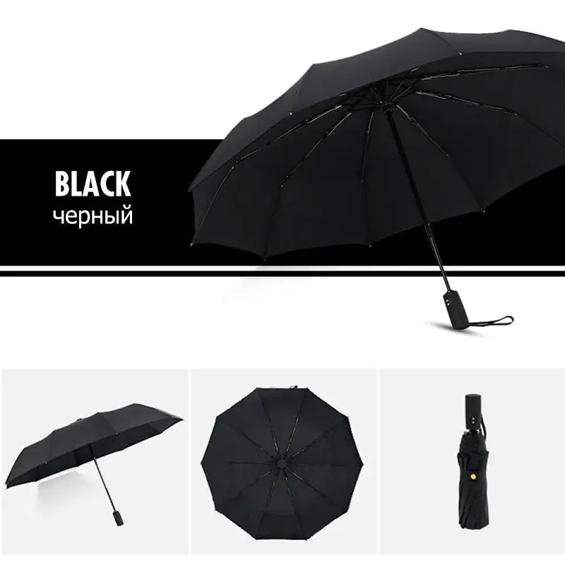 Folding Umbrella with Wind-Resistant Frame and Automatic Open, Water-Repellent Veldora