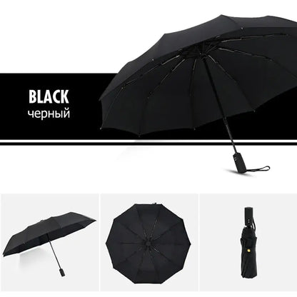 Folding Umbrella with Wind-Resistant Frame and Automatic Open, Water-Repellent Veldora