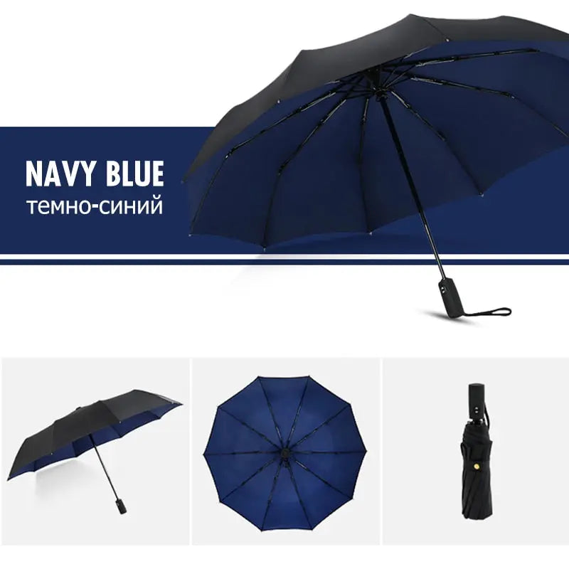 Folding Umbrella with Wind-Resistant Frame and Automatic Open, Water-Repellent Veldora