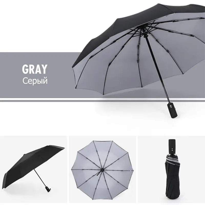 Folding Umbrella with Wind-Resistant Frame and Automatic Open, Water-Repellent Veldora