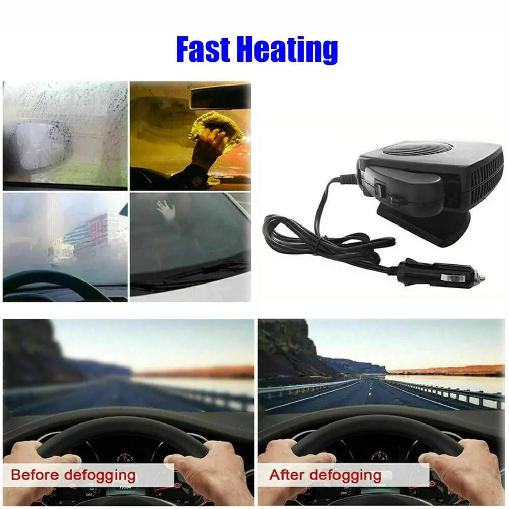 12V Car Heater with Ceramic Element and Adjustable Fan, 150-300W Plug-In Veldora