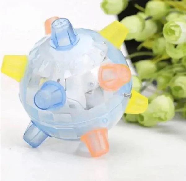 Interactive Dog Toy with Random Hopping and LED Lights, Battery Operated Veldora