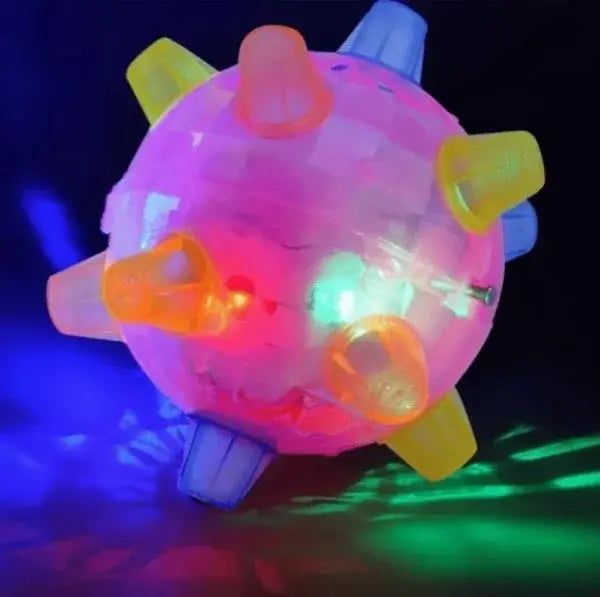 Interactive Dog Toy with Random Hopping and LED Lights, Battery Operated Veldora