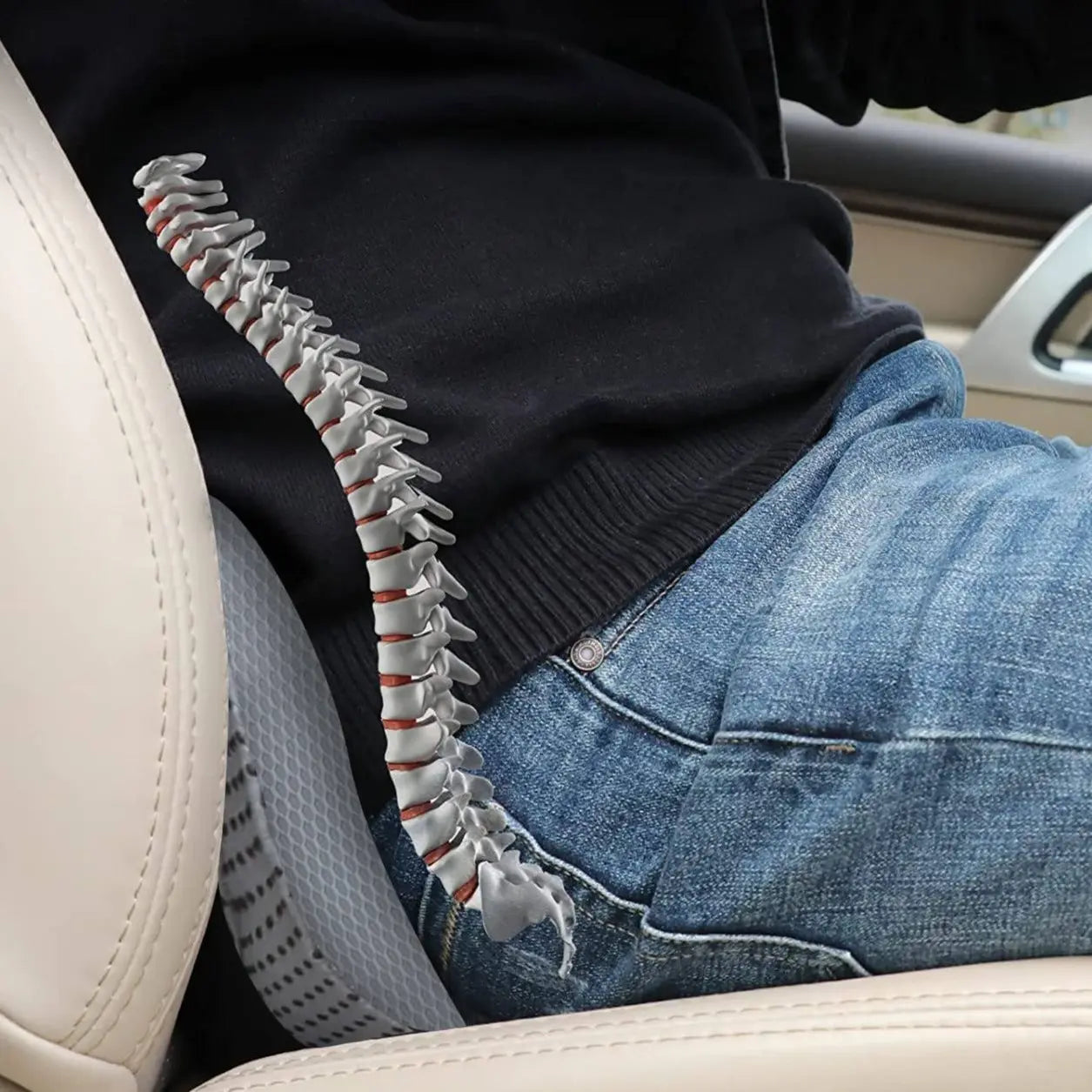 Car Seat Cushion with Memory Foam and 3.5-Inch Lift, Breathable Zippered Cover Veldora