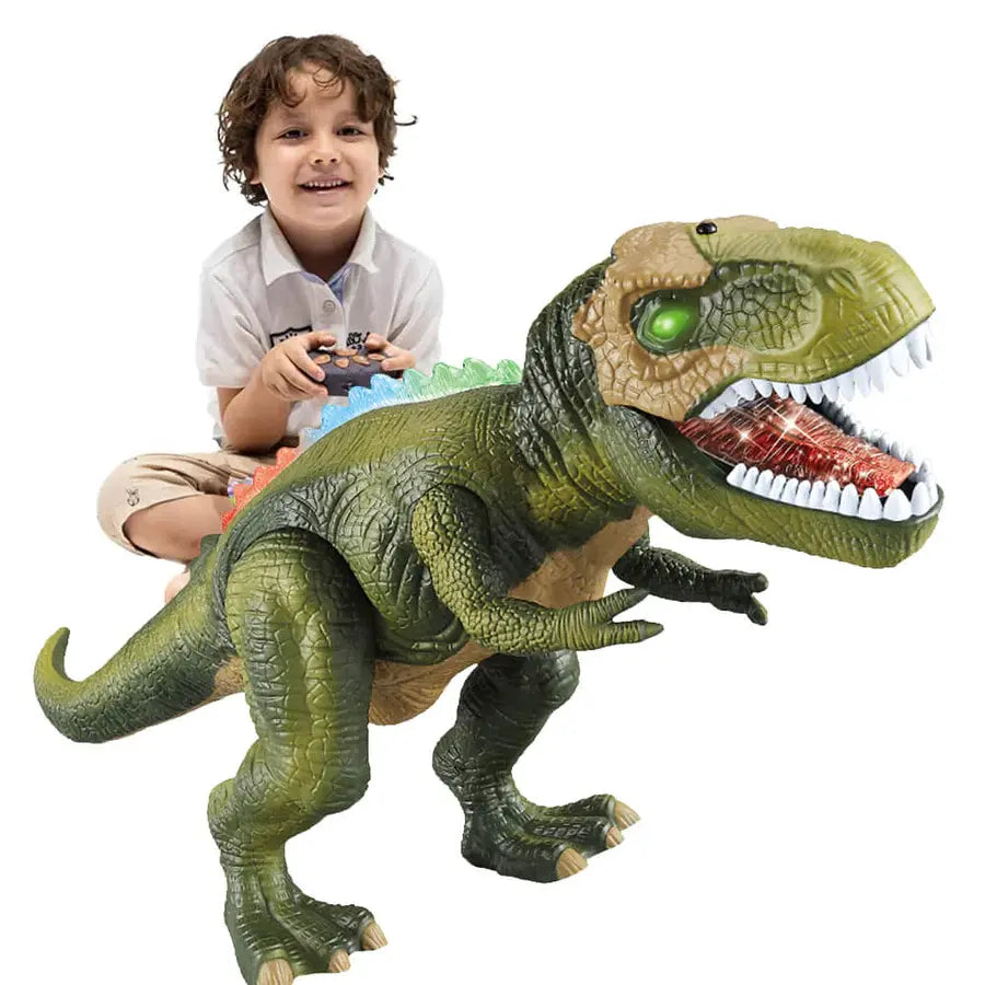 Dinosaur Remote Control Toy with Multi-Color LED Spikes and Roaring Sound, Rechargeable Veldora