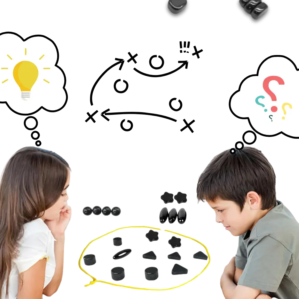 Magnetic Strategy Game with Rope Boundary and 20 Pieces, Compact Carry Bag Included Veldora