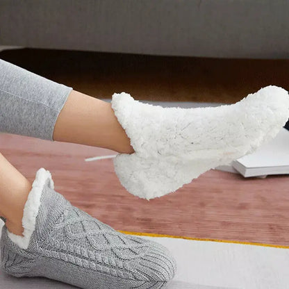 Thermal Socks with Non-Slip Grip and Adjustable Cuff, Breathable Indoor Warmth Veldora