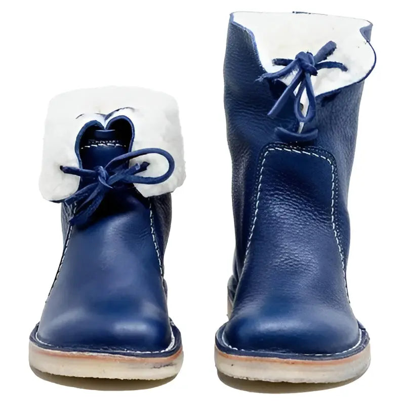 Leather Winter Boots with Wool Lining and Crepe Rubber Sole Veldora