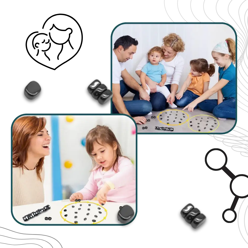 Magnetic Strategy Game with Rope Boundary and 20 Pieces, Compact Carry Bag Included Veldora