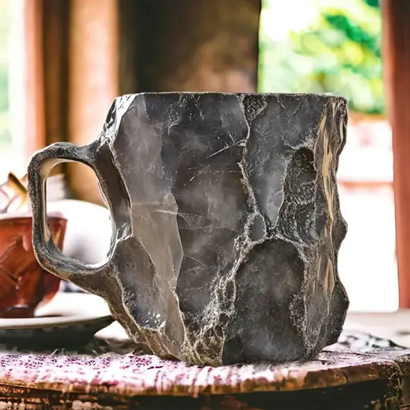 Crystal Effect Coffee Mug with Faceted Finish and Comfortable Handle, 10.14 Fl Oz Veldora