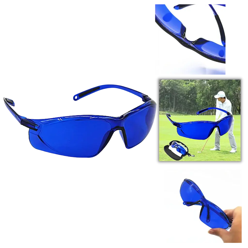 Golf Ball Finder Sunglasses with Blue-Tint Lenses and UV Protection, Case Included Veldora