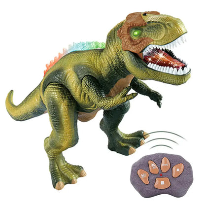 Dinosaur Remote Control Toy with Multi-Color LED Spikes and Roaring Sound, Rechargeable Veldora