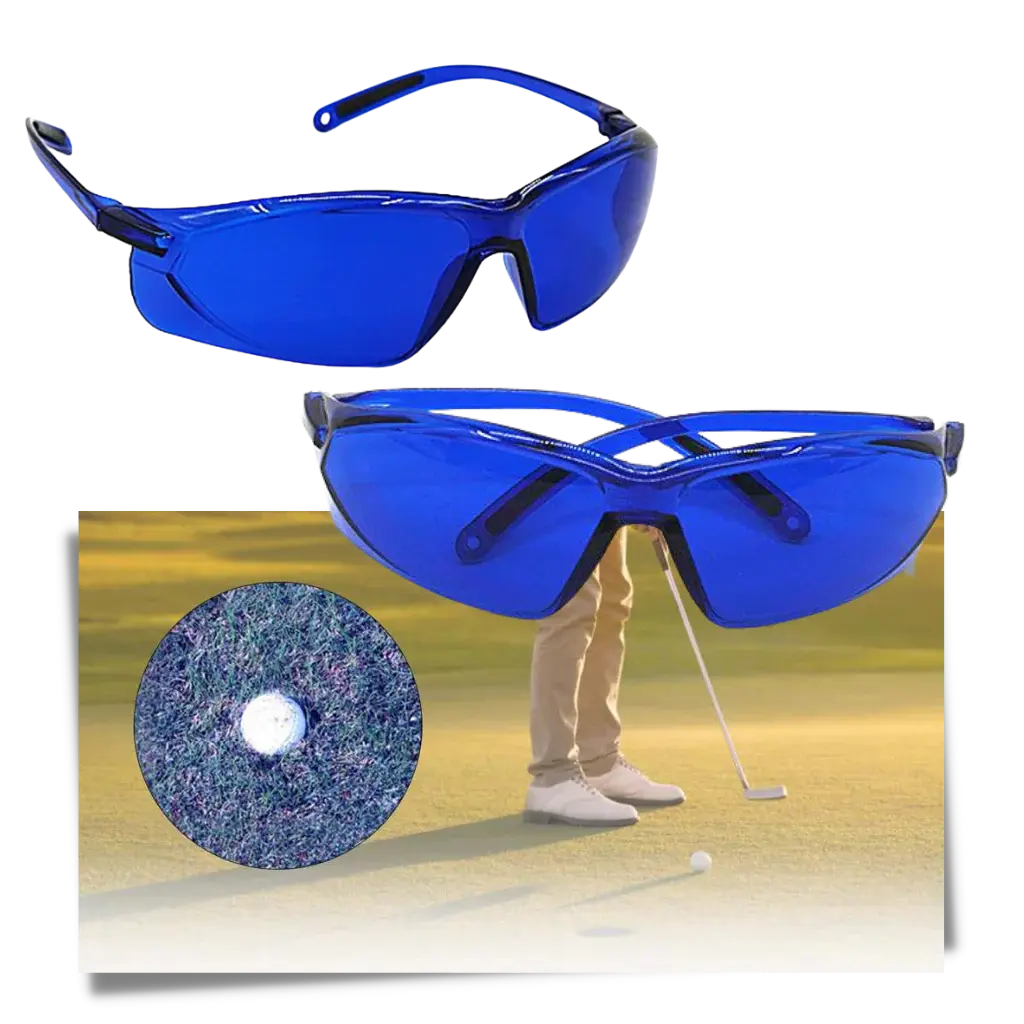 Golf Ball Finder Sunglasses with Blue-Tint Lenses and UV Protection, Case Included Veldora