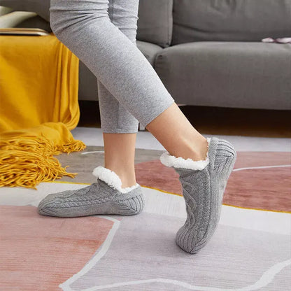 Thermal Socks with Non-Slip Grip and Adjustable Cuff, Breathable Indoor Warmth Veldora