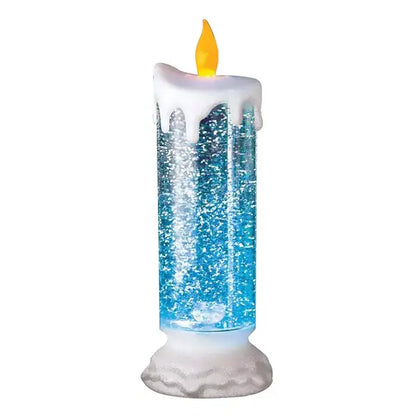 LED Glitter Candle with Rotating Color-Changing LEDs and USB or Battery Power Veldora