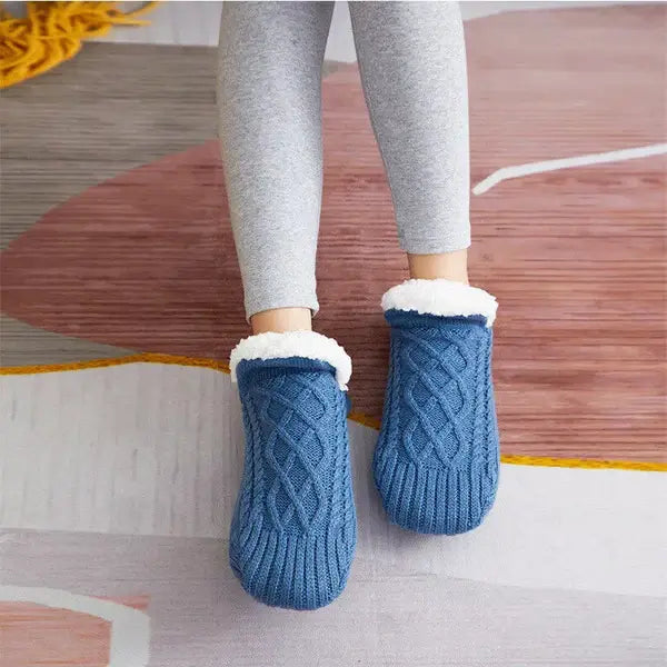 Thermal Socks with Non-Slip Grip and Adjustable Cuff, Breathable Indoor Warmth Veldora