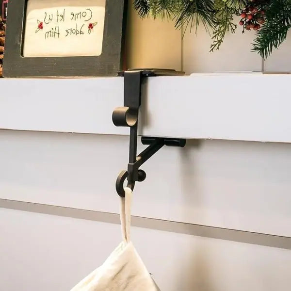 Mantel Stocking Hanger with Dual Hooks and Adjustable Fit, Rubber Pads, 20 lb Veldora