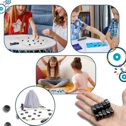 Magnetic Strategy Game with Rope Boundary and 20 Pieces, Compact Carry Bag Included Veldora