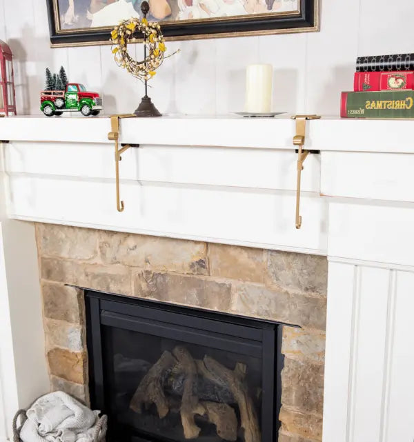 Mantel Stocking Hanger with Dual Hooks and Adjustable Fit, Rubber Pads, 20 lb Veldora