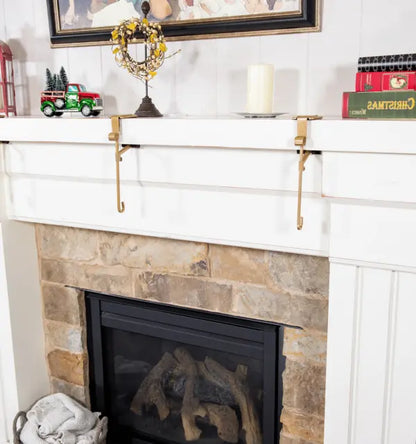 Mantel Stocking Hanger with Dual Hooks and Adjustable Fit, Rubber Pads, 20 lb Veldora