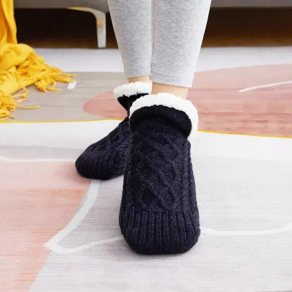 Thermal Socks with Non-Slip Grip and Adjustable Cuff, Breathable Indoor Warmth Veldora