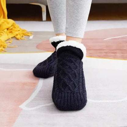 Thermal Socks with Non-Slip Grip and Adjustable Cuff, Breathable Indoor Warmth Veldora