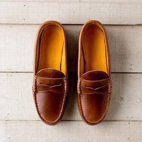 Women's Slip-on Loafers with Low Block Heel and Cushioned Insole, Faux Leather Upper Veldora