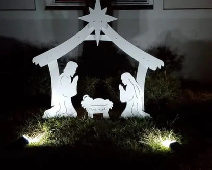 Outdoor Nativity Set with Weatherproof PVC and Easy Assembly, 4-Piece Set, 3 Figures Veldora