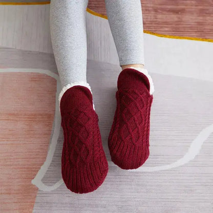 Thermal Socks with Non-Slip Grip and Adjustable Cuff, Breathable Indoor Warmth Veldora