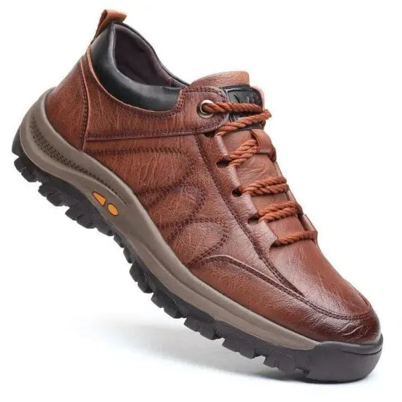 Men's Arch Support Slip-On Shoes with Removable Inserts and Non-Slip Outsole, Leather Veldora