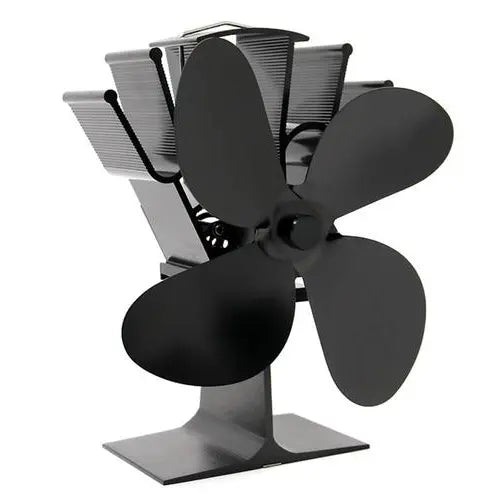 Heat-Powered Stove Fan with Quiet Auto Speed and Anodized Aluminum, 4-Blade Veldora