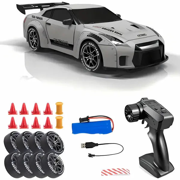 RC Drift Car with Four-Wheel Drive and Integrated LED Lights, Rechargeable Battery Veldora