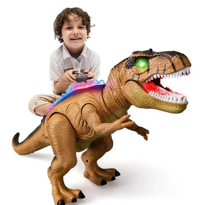 Dinosaur Remote Control Toy with Multi-Color LED Spikes and Roaring Sound, Rechargeable Veldora