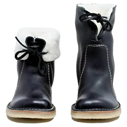Leather Winter Boots with Wool Lining and Crepe Rubber Sole Veldora