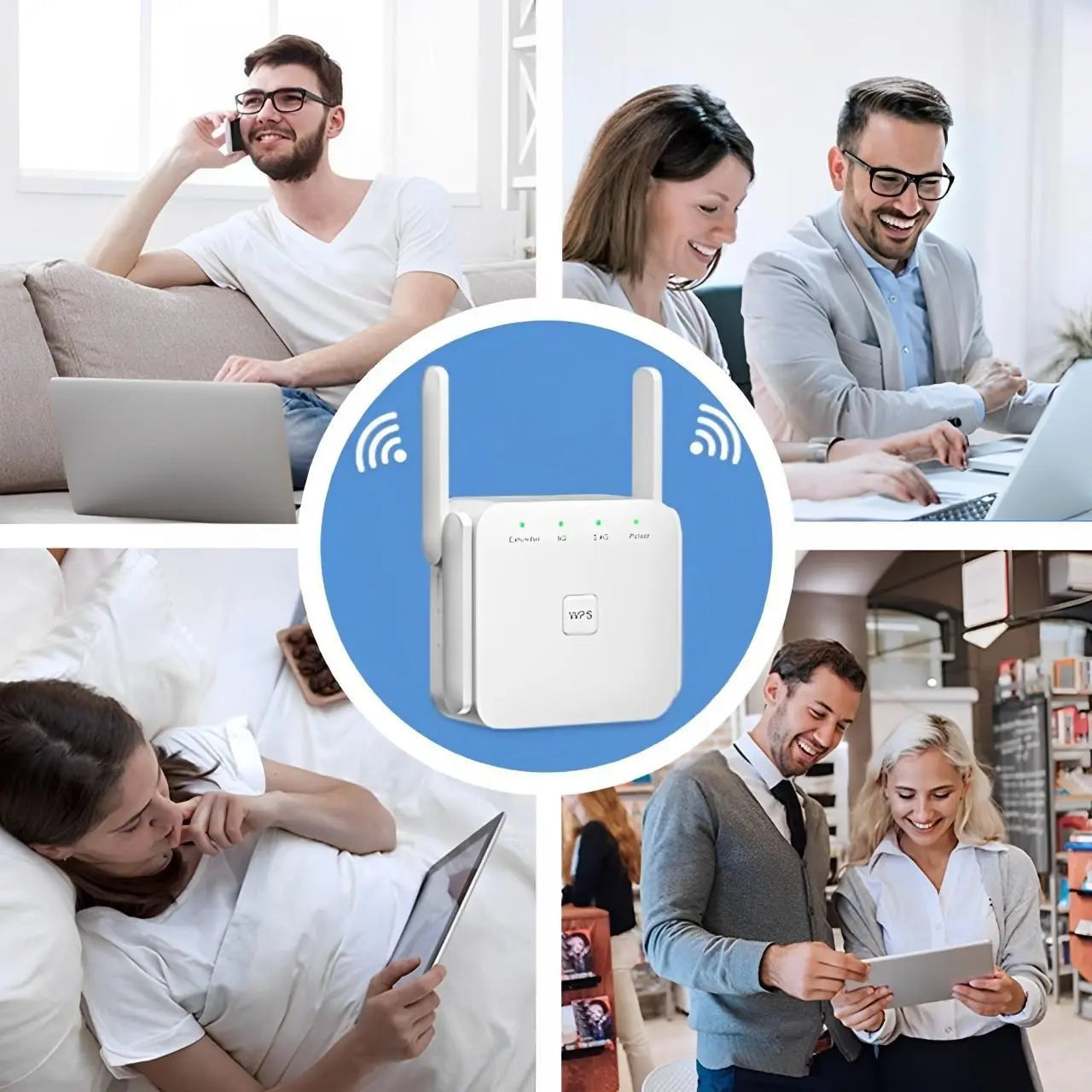 WiFi Range Extender with Dual-Band 2.4/5GHz and Gigabit Ethernet, Compact One-Touch Setup Veldora
