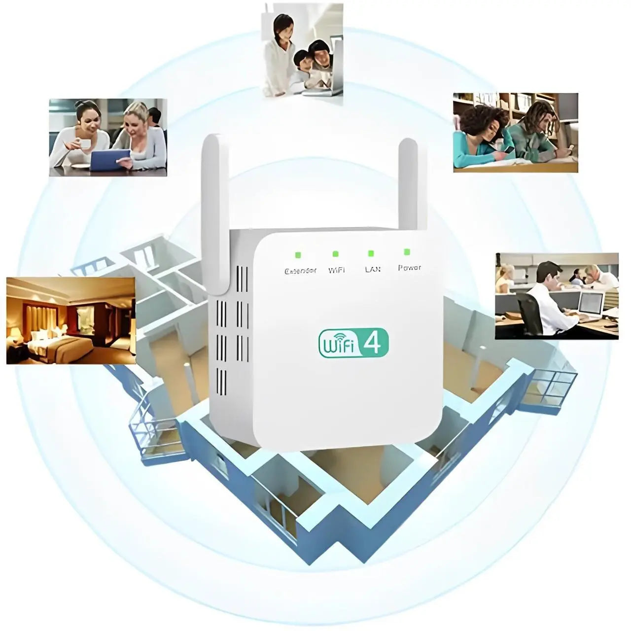 WiFi Range Extender with Dual-Band 2.4/5GHz and Gigabit Ethernet, Compact One-Touch Setup Veldora
