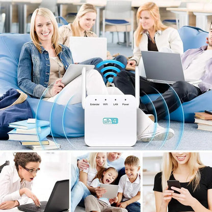WiFi Range Extender with Dual-Band 2.4/5GHz and Gigabit Ethernet, Compact One-Touch Setup Veldora
