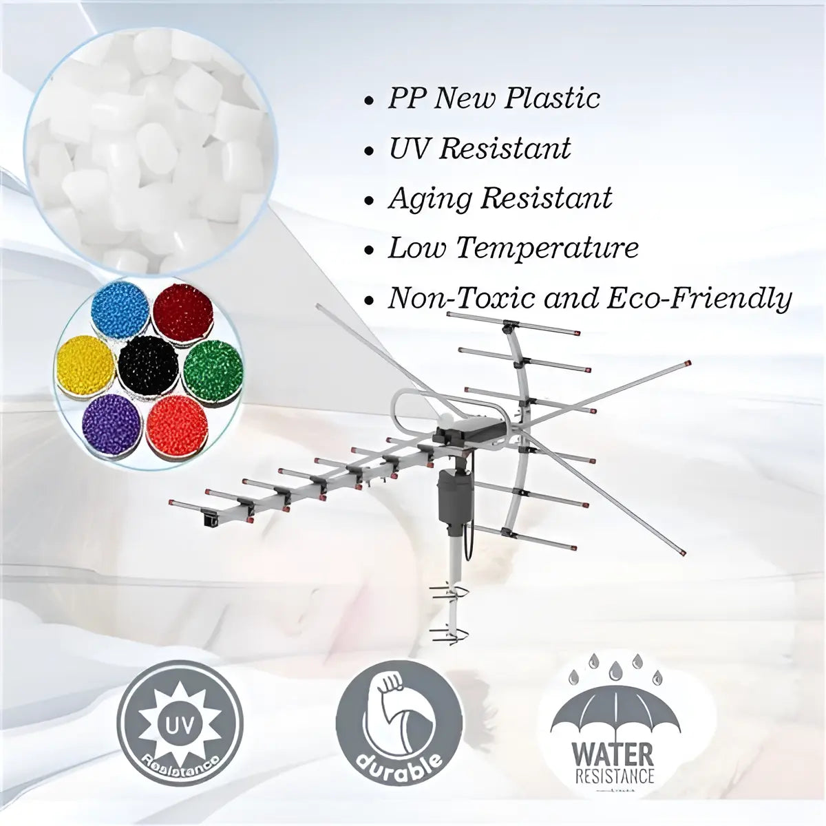 Outdoor TV Antenna with 360 Degree Motorized Rotation and Interference Filter, Long-Range Veldora