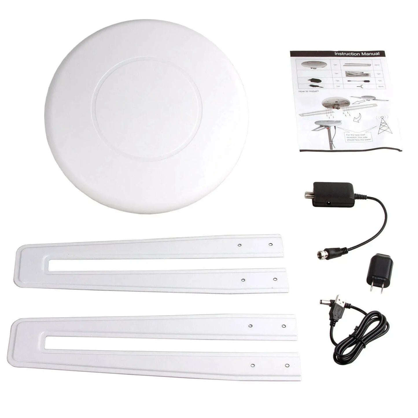 HDTV Antenna with Omnidirectional Reception and Adaptive Signal Processing, 40ft Coaxial Veldora