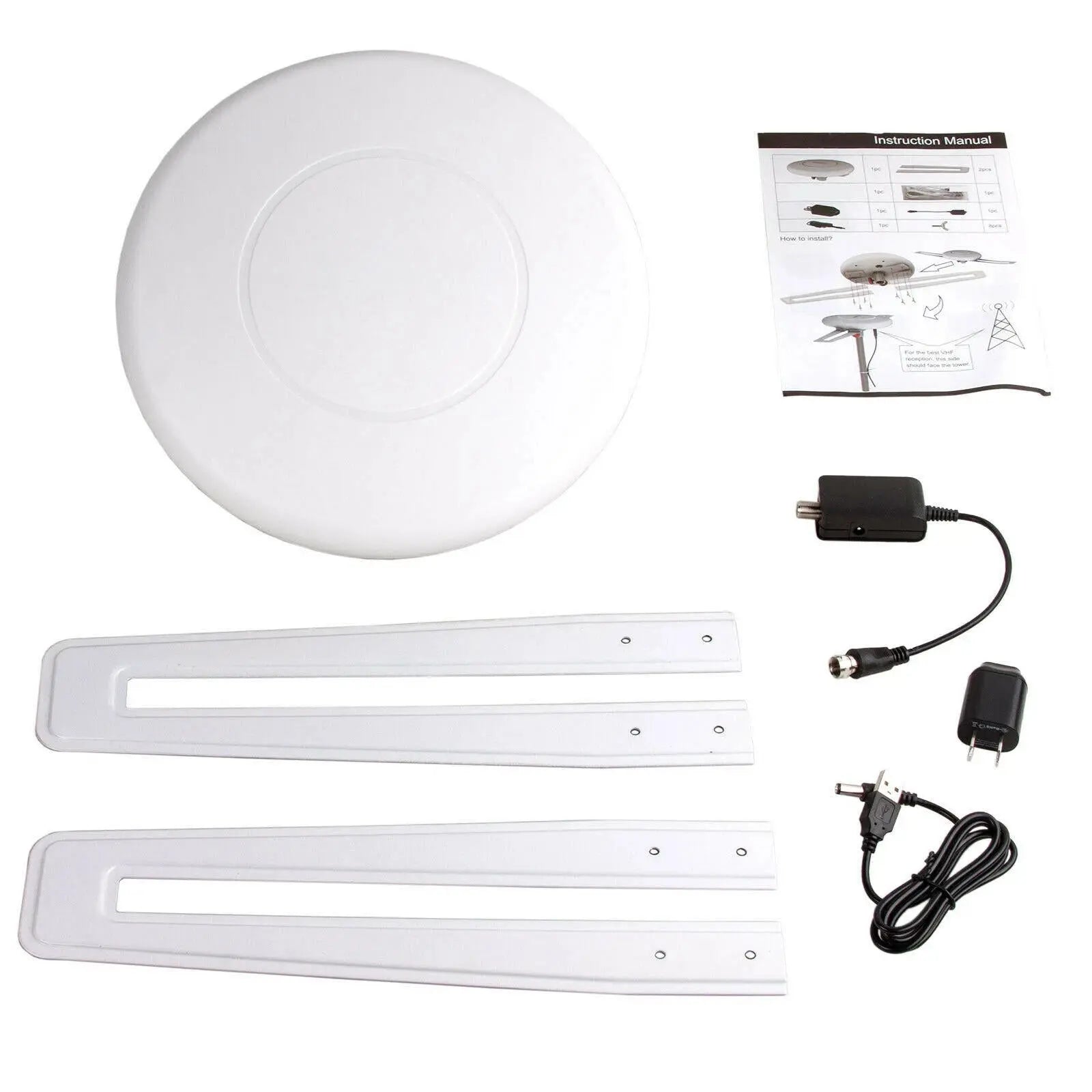 HDTV Antenna with Omnidirectional Reception and Adaptive Signal Processing, 40ft Coaxial Veldora