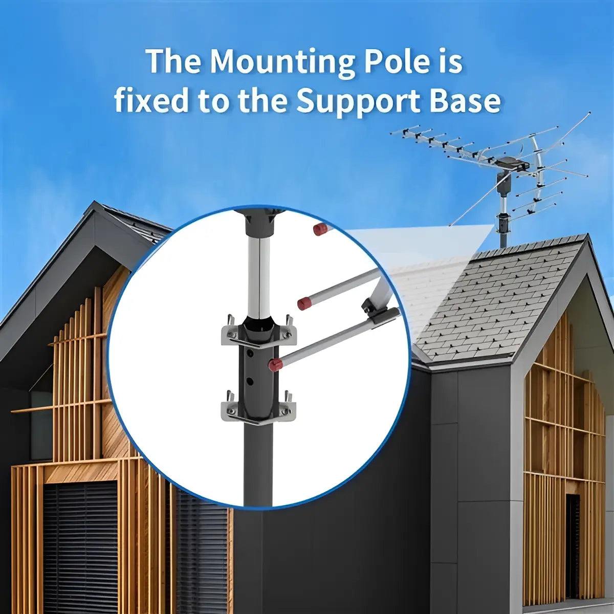 Outdoor TV Antenna with 360 Degree Motorized Rotation and Interference Filter, Long-Range Veldora