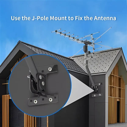 Outdoor TV Antenna with 360 Degree Motorized Rotation and Interference Filter, Long-Range Veldora