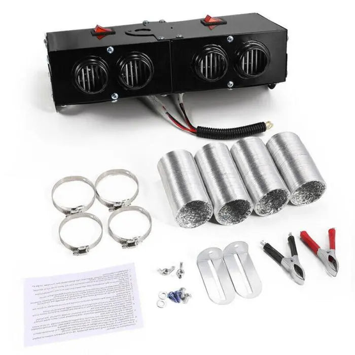 12V Car Heater with Ceramic Heating Element and Dual-Zone Control, Dashboard Mount Veldora